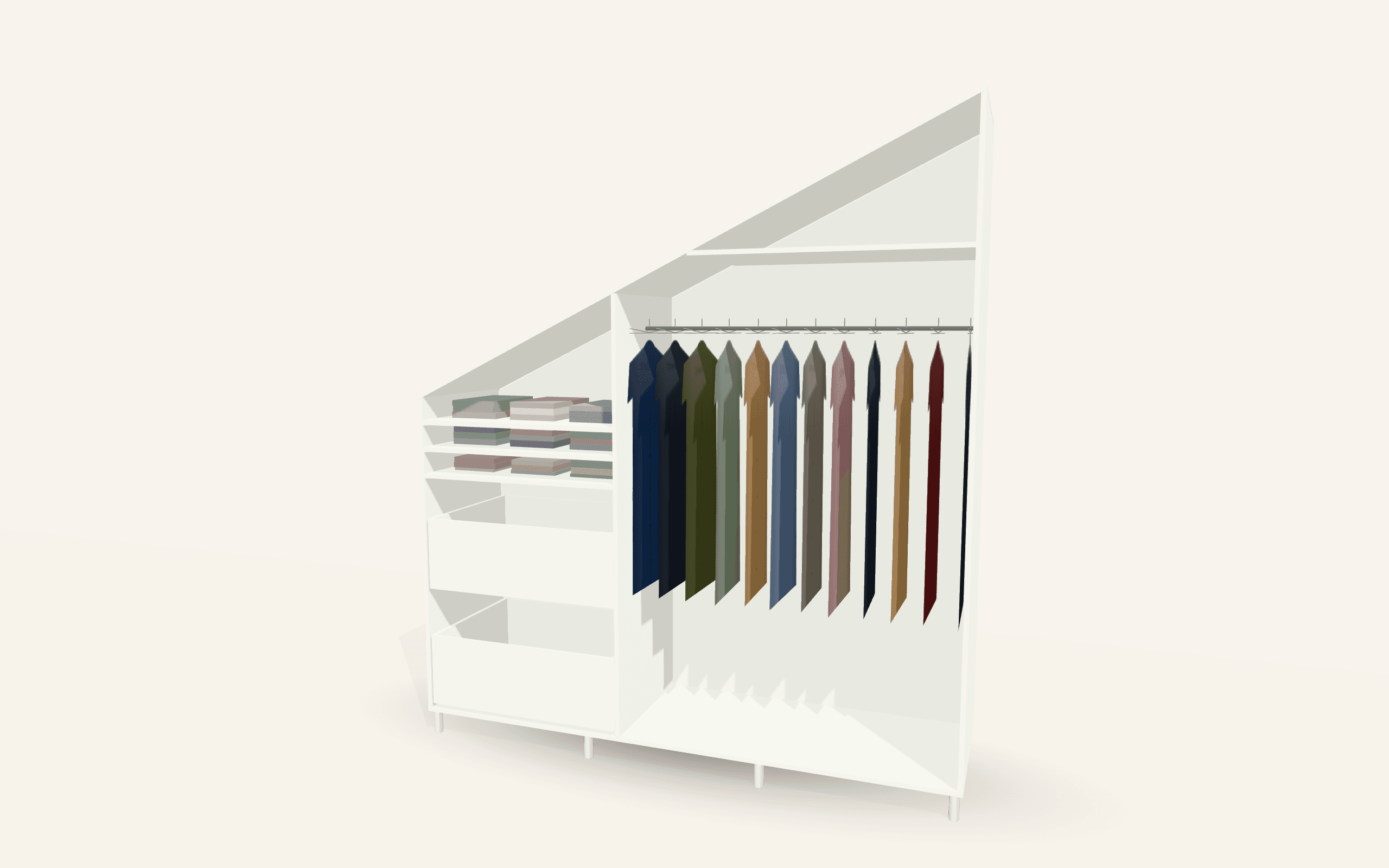 The Under-Eaves Wardrobe (Awkward Spaces, single-slope, Black Gloss)