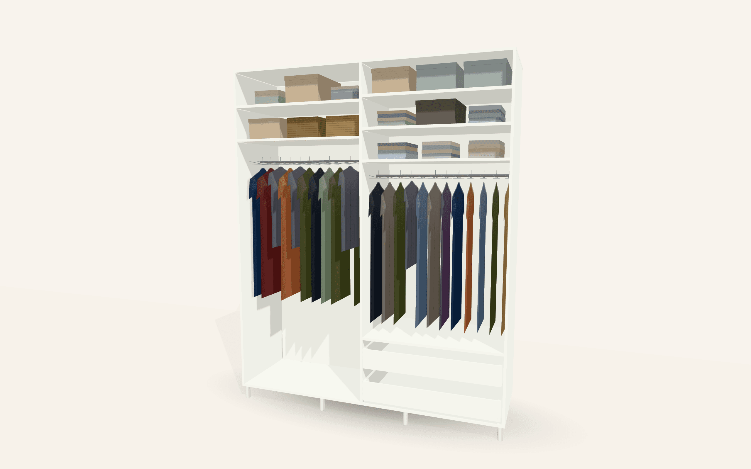 The Austerhouse Champagne Gloss Wardrobe (Modern, LED)