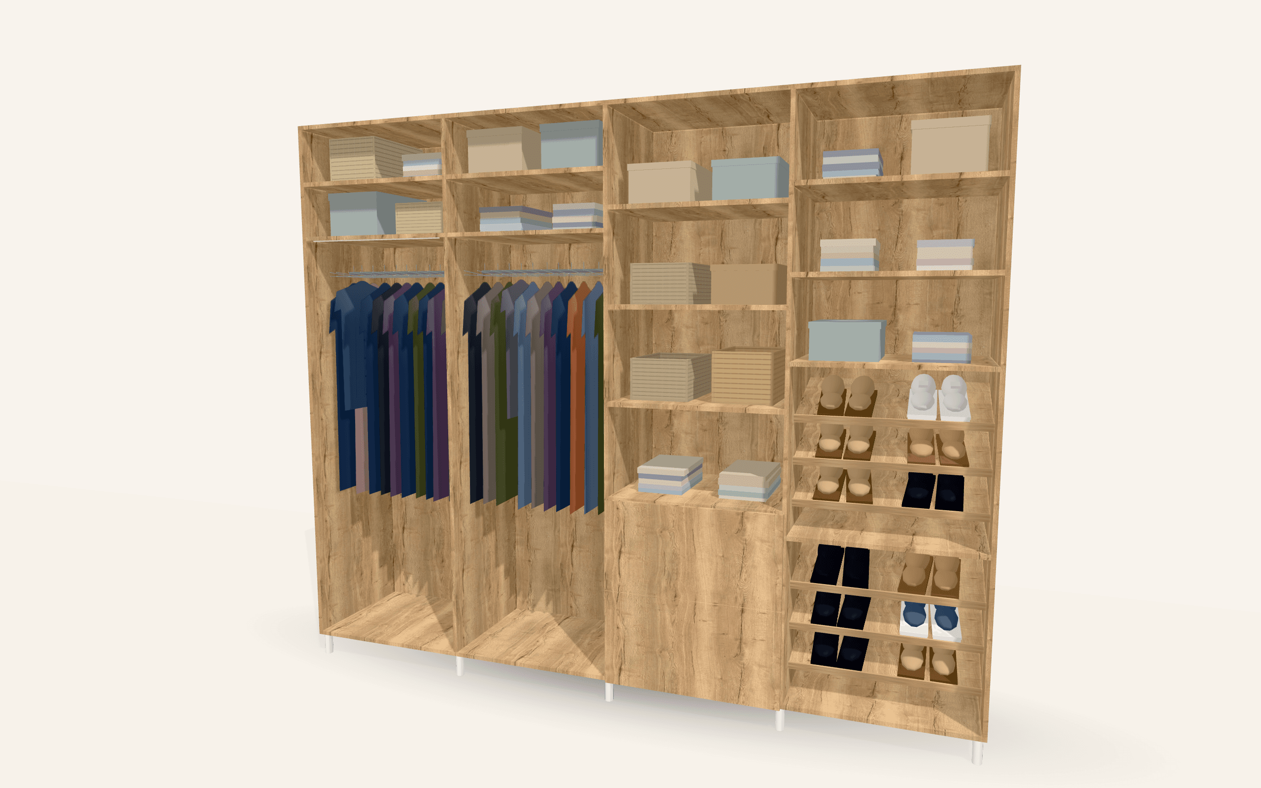 The Halifax Oak Walk-In (open dressing room, best single wall)