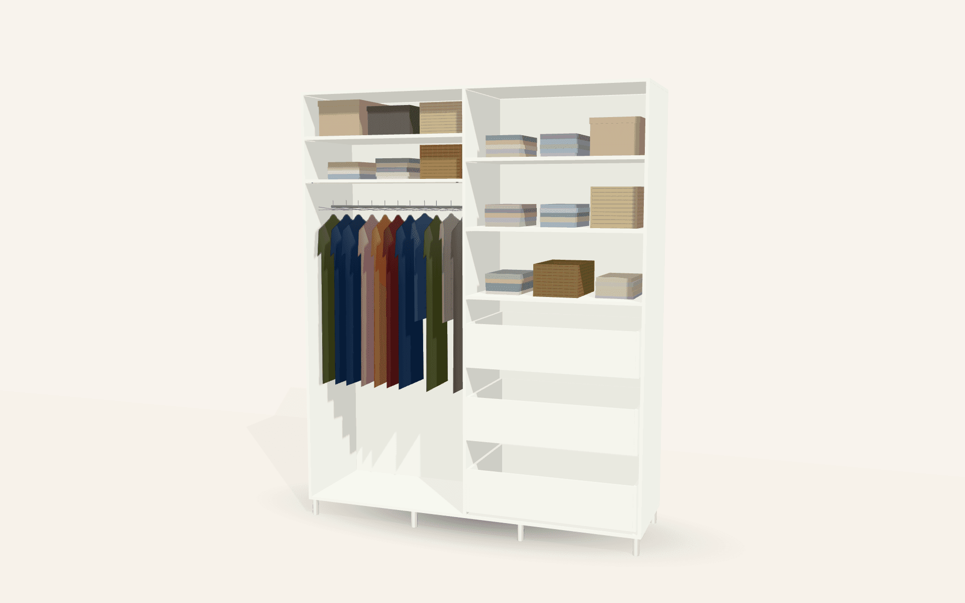 The Glacier Super Matt Green Wardrobe (Modern, handleless, LED)