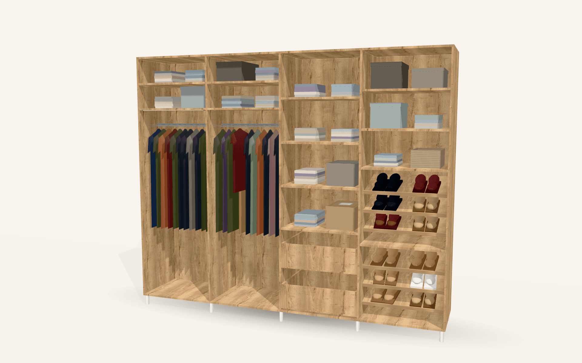 The Halifax Oak Walk-In (open dressing room, best single wall)
